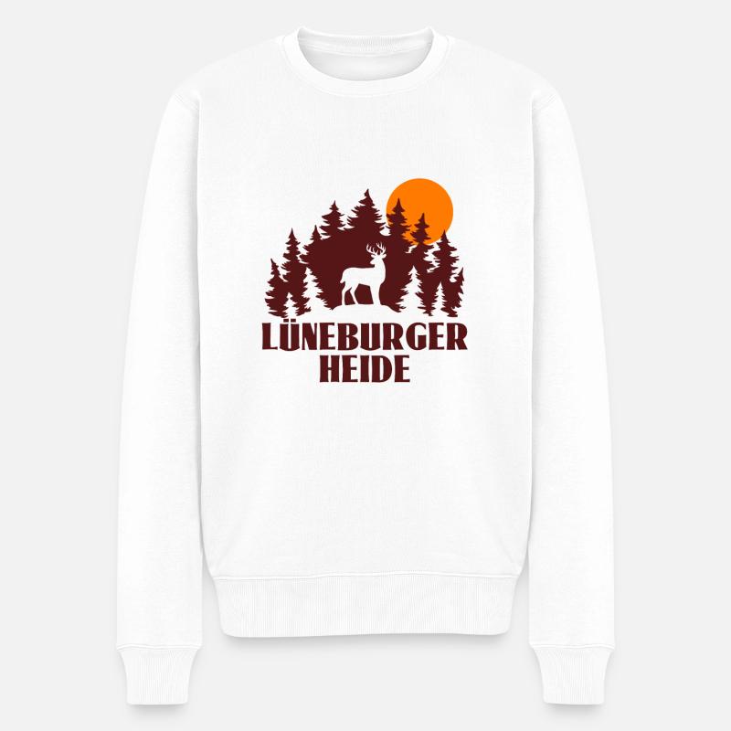 Lüneburger Heide - Männer Premium Bio Pullover - Weiß