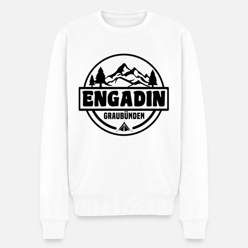 Engadin - Männer Premium Bio Pullover - Weiß
