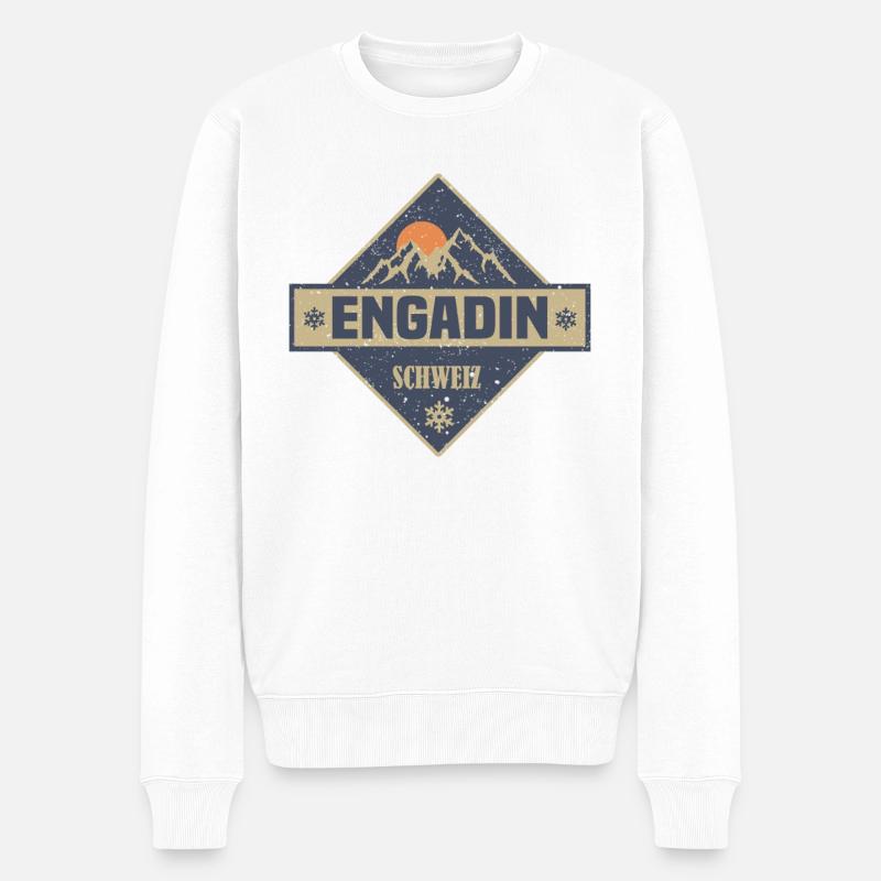 Engadin - Männer Premium Bio Pullover - Weiß