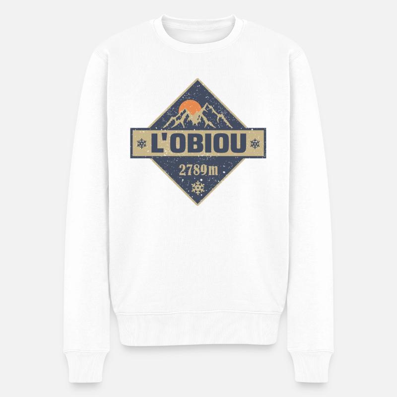 L'Obiou Obiou - Männer Premium Bio Pullover - Weiß