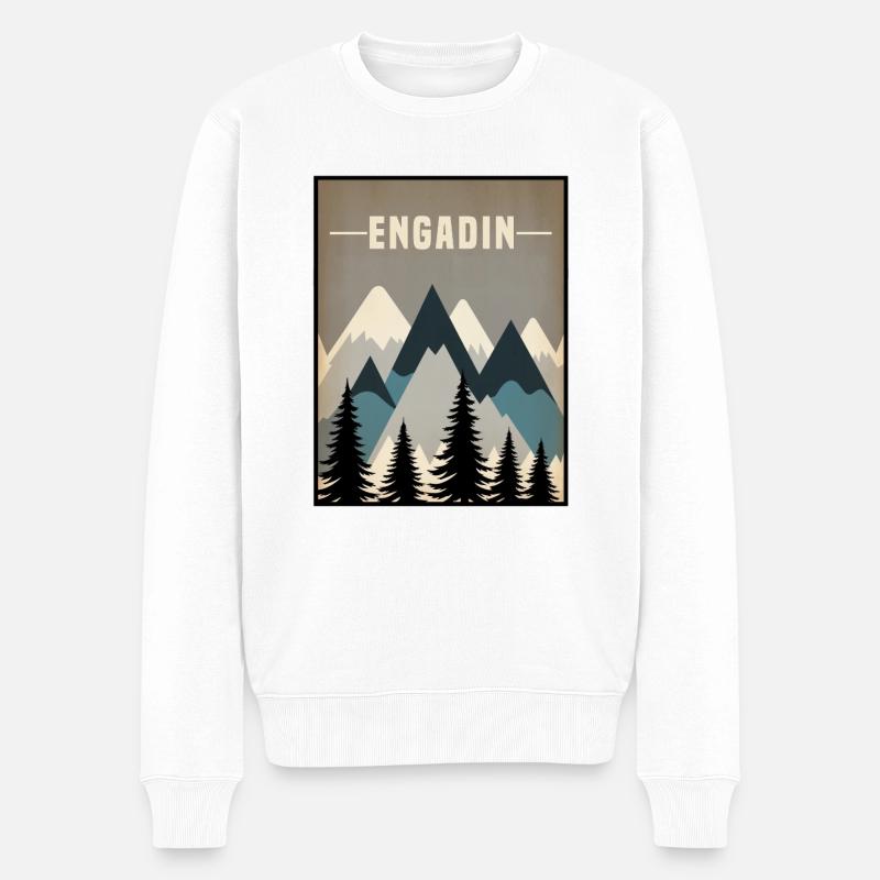 Engadin minimal - Männer Premium Bio Pullover - Weiß