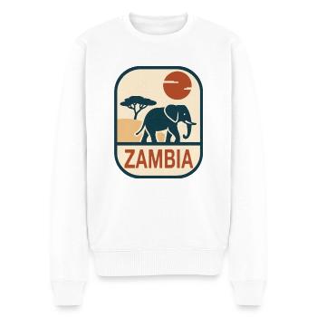 Zambie Éléphant Afrique - Pull Premium bio Homme - blanc - Devant - Thijin (182cm)