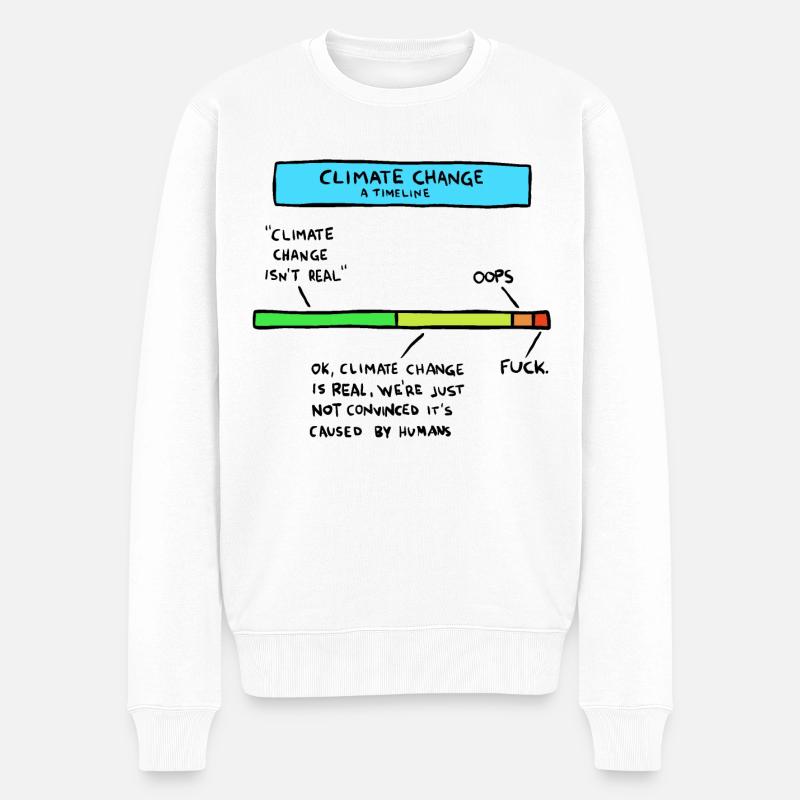 Klimawandel Timeline - Männer Premium Bio Pullover - Weiß