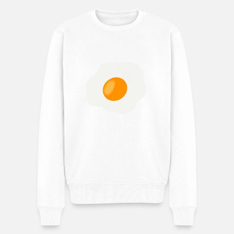 Spiegelei - Männer Premium Bio Pullover - Weiß
