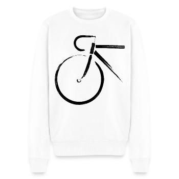 Rennrad Triathlon Fahrrad - Männer Premium Bio Pullover - Weiß - Vorne - Thijin (182cm)