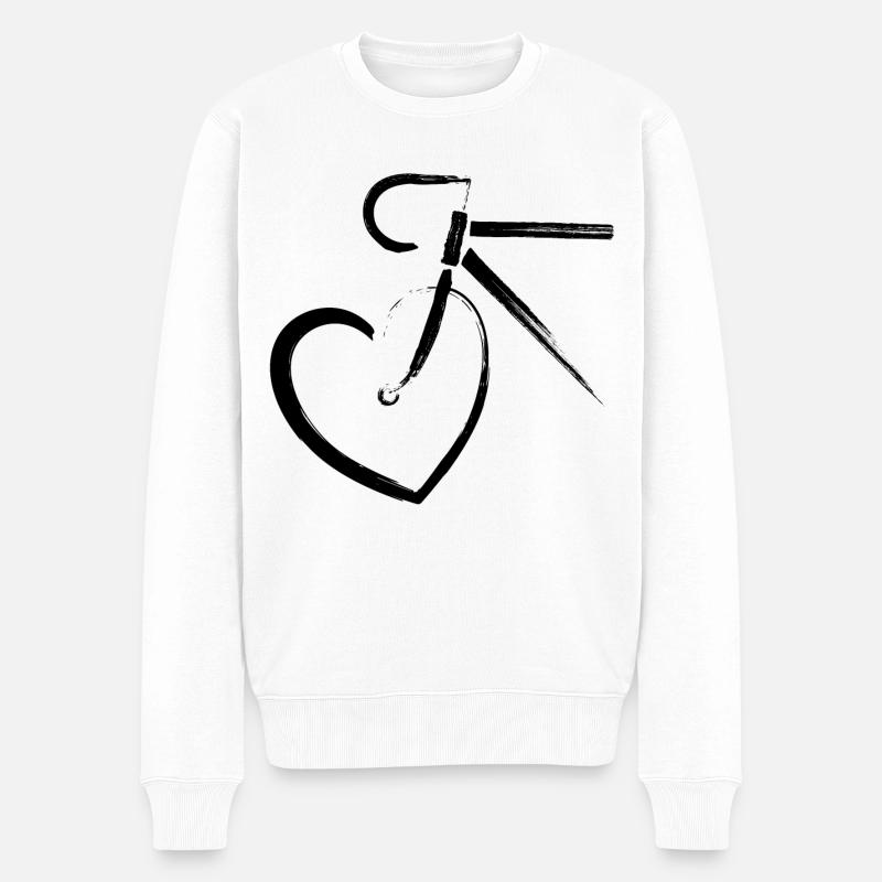 Vélo de course Triathlon Vélo Amour Coeur - Pull Premium bio Homme - blanc