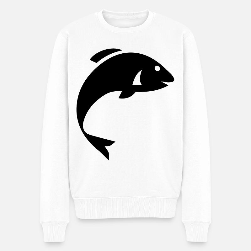 Symbole du poisson - Pull Premium bio Homme - blanc