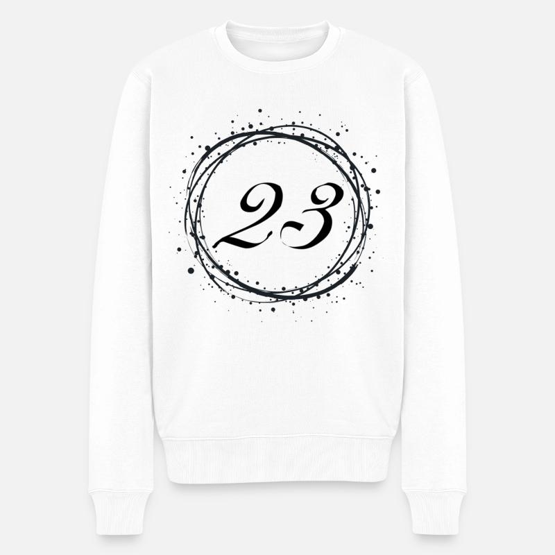 23 - Männer Premium Bio Pullover - Weiß