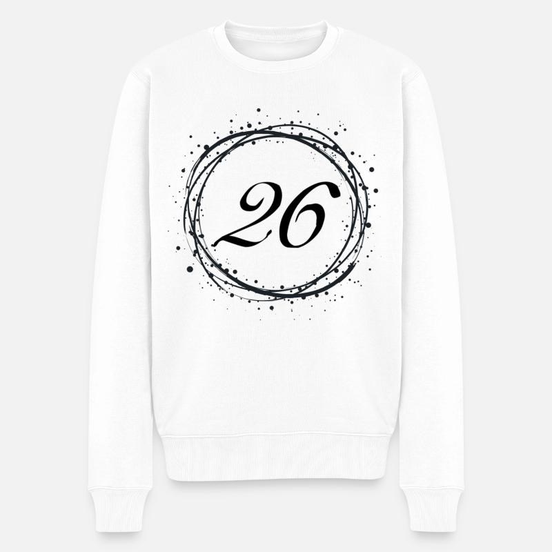 26 - Männer Premium Bio Pullover - Weiß