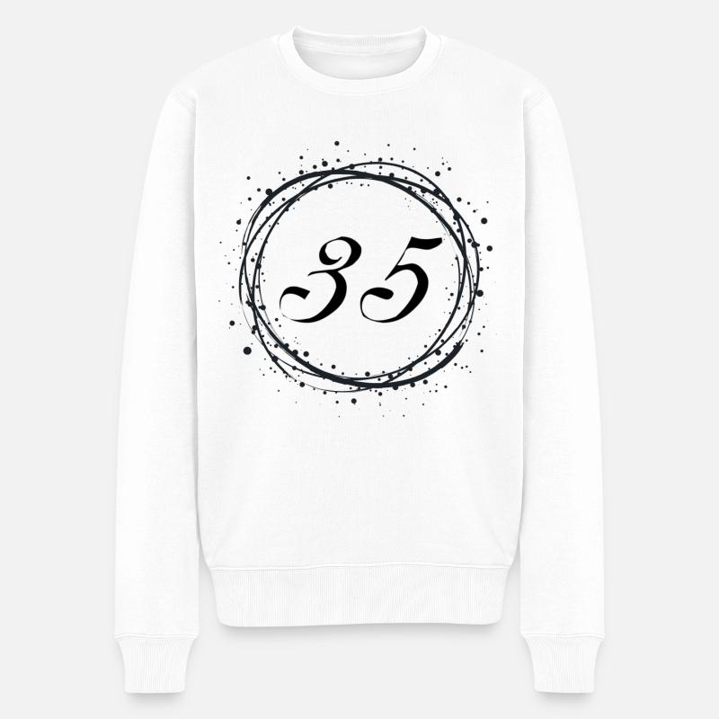 35 - Männer Premium Bio Pullover - Weiß