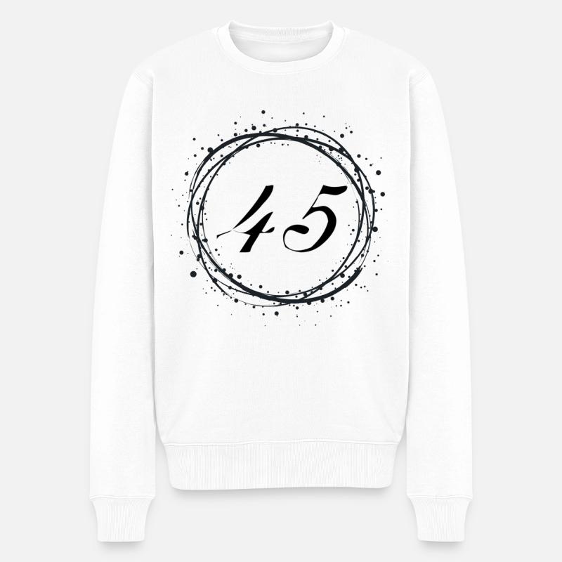 45 - Männer Premium Bio Pullover - Weiß