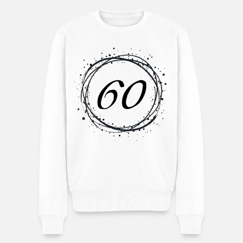 60 - Männer Premium Bio Pullover - Weiß