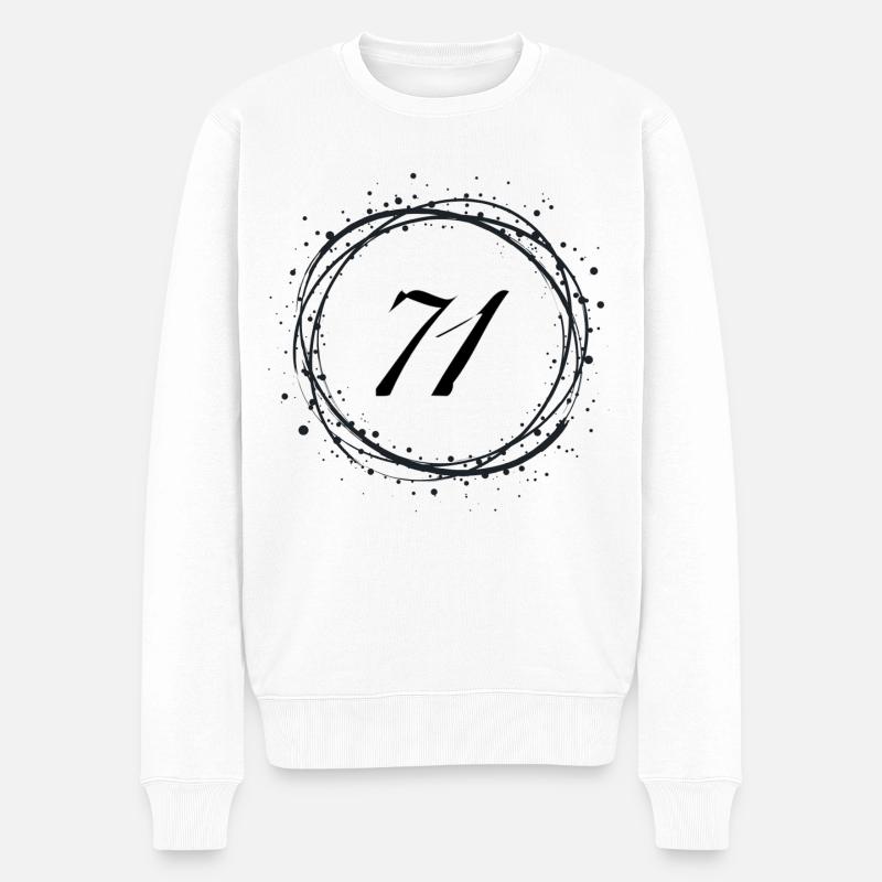 71 - Männer Premium Bio Pullover - Weiß