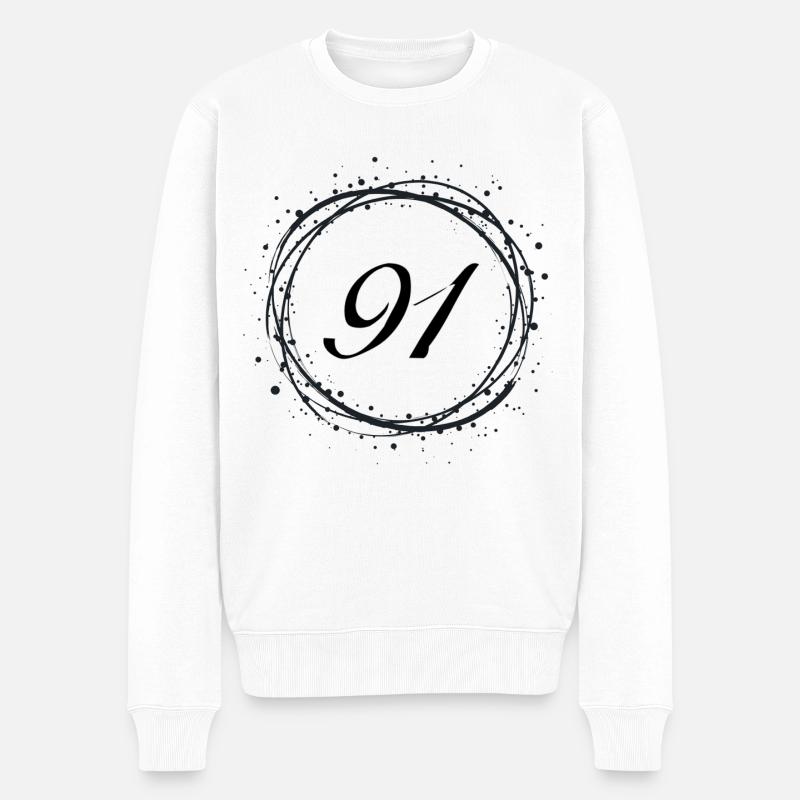 91 - Männer Premium Bio Pullover - Weiß