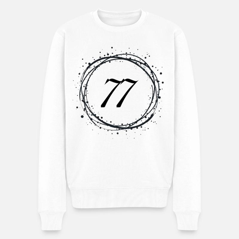 77 - Männer Premium Bio Pullover - Weiß