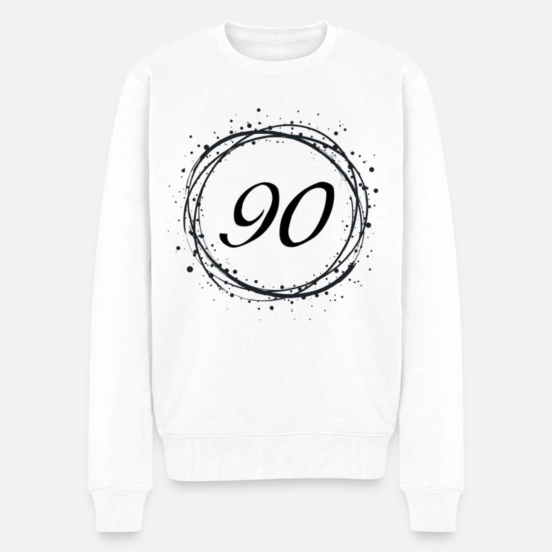 90 - Männer Premium Bio Pullover - Weiß
