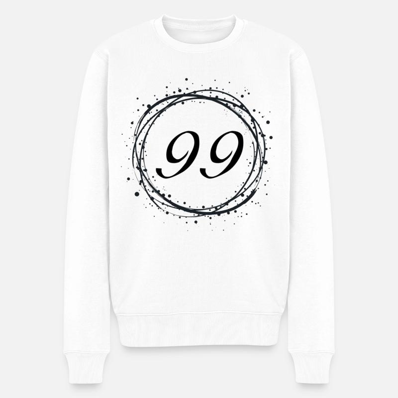 99 - Männer Premium Bio Pullover - Weiß