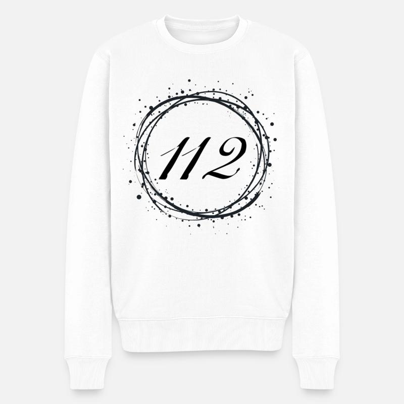 112 - Männer Premium Bio Pullover - Weiß