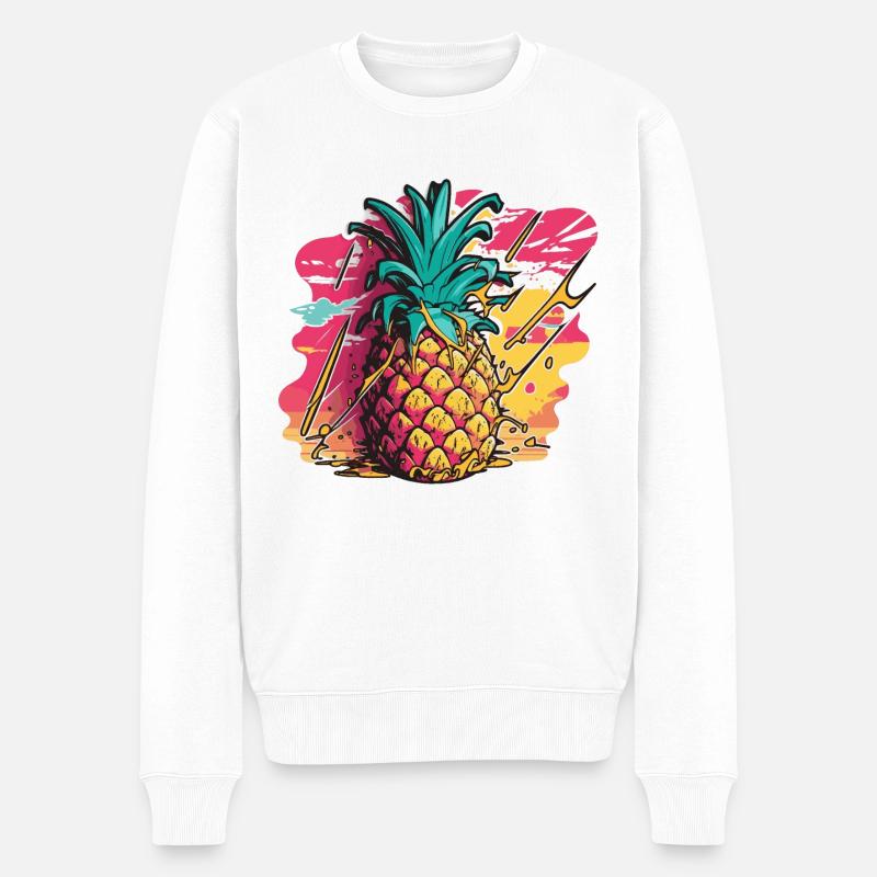 Pineapple Fruit - Men's Premium Organic Jumper - white