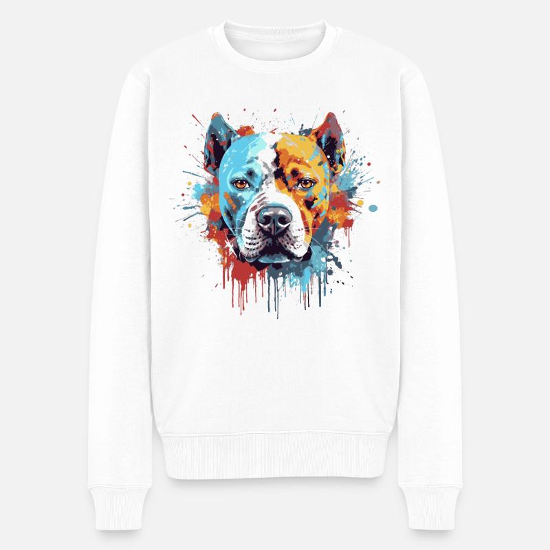 American Staffordshire Terrier - Männer Premium Bio Pullover - Weiß