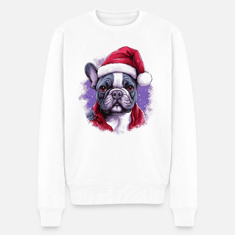 Noël Santa Frenchie - Pull Premium bio Homme - blanc