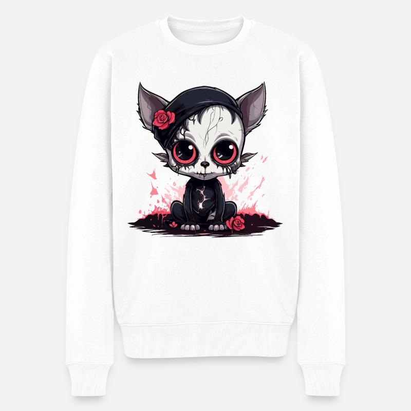 Cute Emo Gothic Kitten - Men's Premium Organic Jumper - white