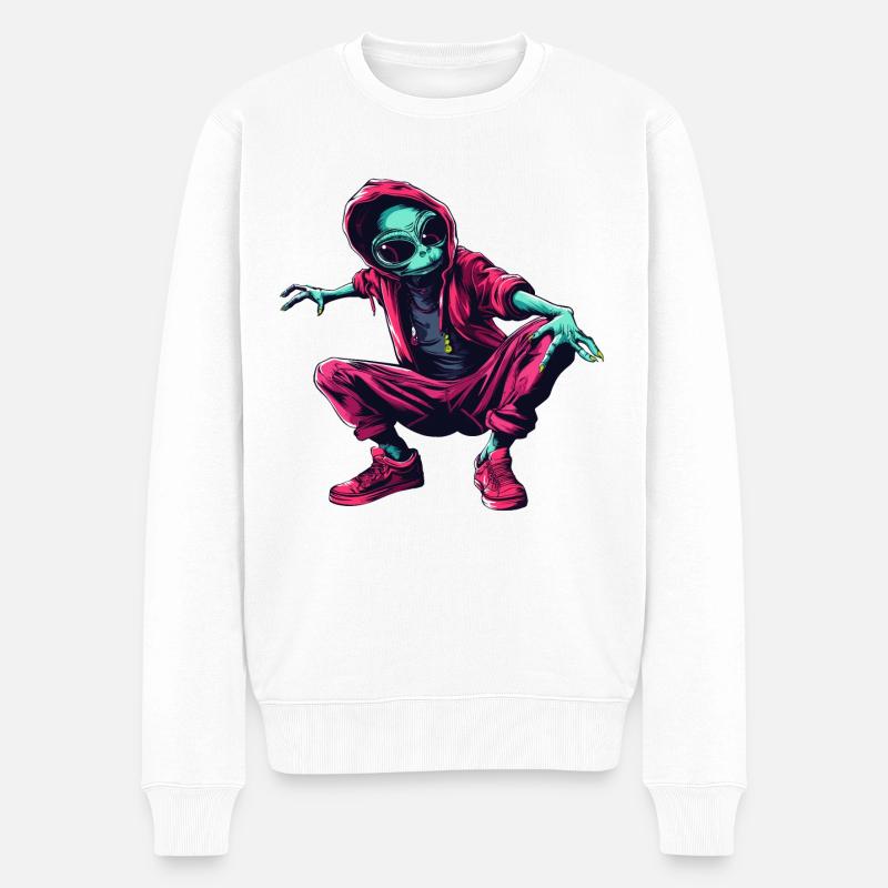Alien Dancer - Männer Premium Bio Pullover - Weiß