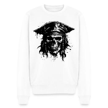 Crâne de pirate - Pull Premium bio Homme - blanc - Devant - Thijin (182cm)