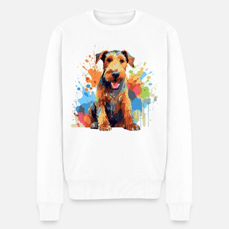 Drahthaar Foxterrier - Männer Premium Bio Pullover - Weiß