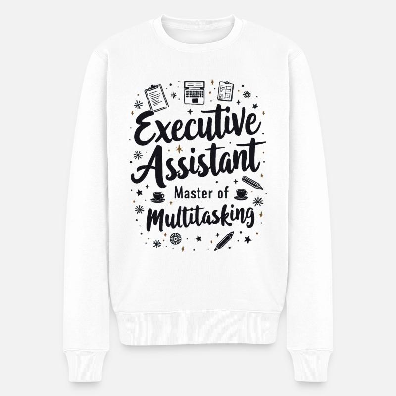 Assistent der Geschäftsführung Multitasking Expert - Männer Premium Bio Pullover - Weiß