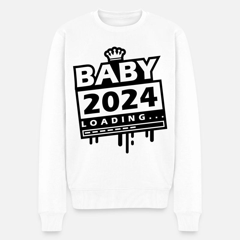 Baby 2024 Loading - Männer Premium Bio Pullover - Weiß