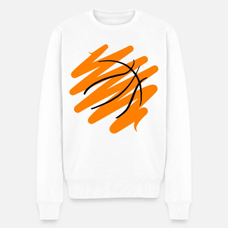 Conception abstraite du basketball - Pull Premium bio Homme - blanc