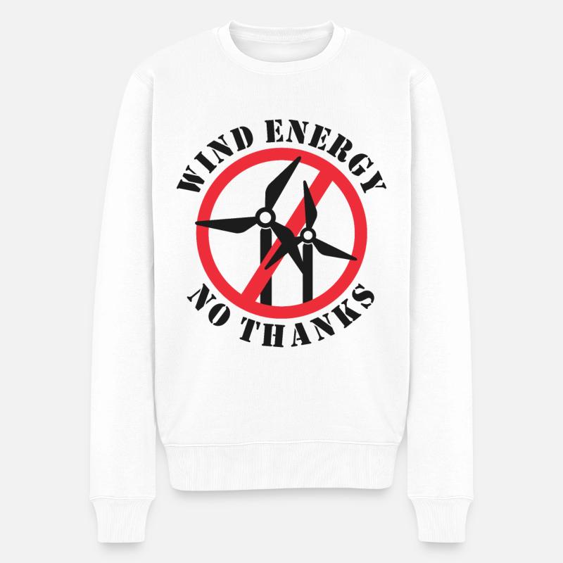 Windenergie Nein Danke - Männer Premium Bio Pullover - Weiß