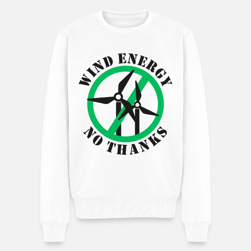 Windenergie Nein Danke - Männer Premium Bio Pullover - Weiß
