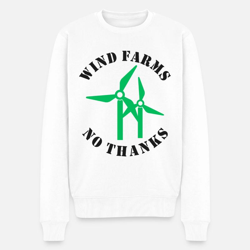 Parcs éoliens Non merci - Pull Premium bio Homme - blanc