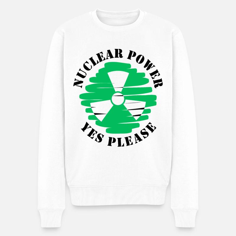 Atomkraft, Ja bitte, Kernenergie - Männer Premium Bio Pullover - Weiß