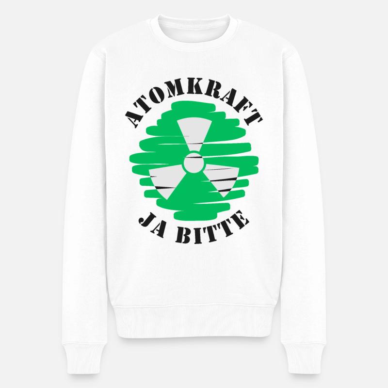 Atomkraft, Ja bitte, Kernenergie - Männer Premium Bio Pullover - Weiß
