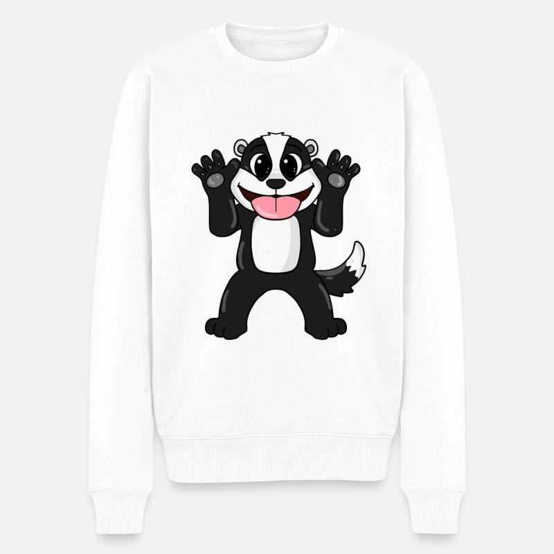 Dachs - Männer Premium Bio Pullover - Weiß