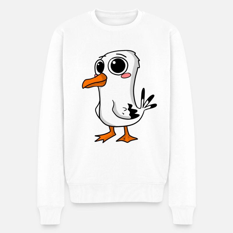 Mouette mignonne - Pull Premium bio Homme - blanc