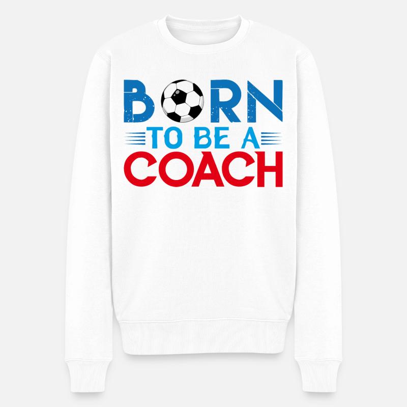 Fußballtrainer | Fußballtrainer-Geschenk Das Beste - Männer Premium Bio Pullover - Weiß