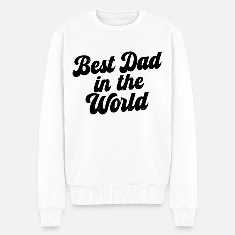 Bester Vater der Welt - Männer Premium Bio Pullover - Weiß