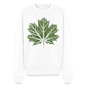 Maple Leaf / Leaf - BOTANICAL Maple - Men's Premium Organic Jumper - white - Front - Thijin (182cm)