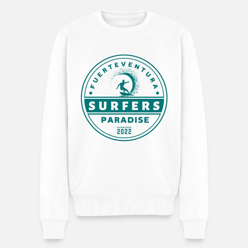 Fuerteventura - Surfers Paradise - Männer Premium Bio Pullover - Weiß