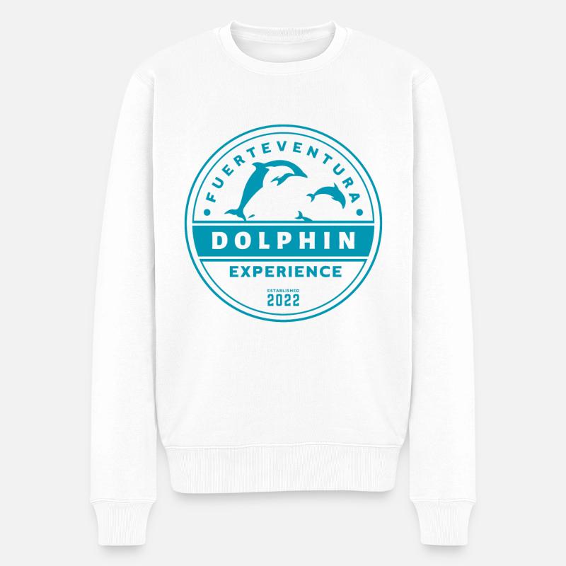 Fuerteventura - Dolphin Experience - Männer Premium Bio Pullover - Weiß