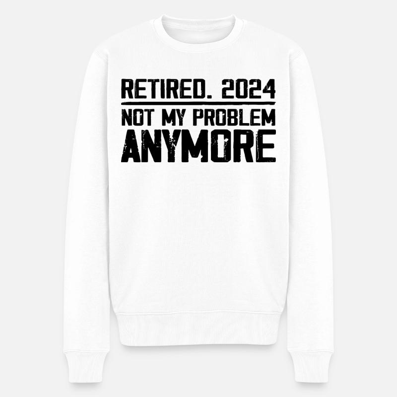 Ruhestand 2024 Kein Problem mehr Ruhestand 2024 - Männer Premium Bio Pullover - Weiß