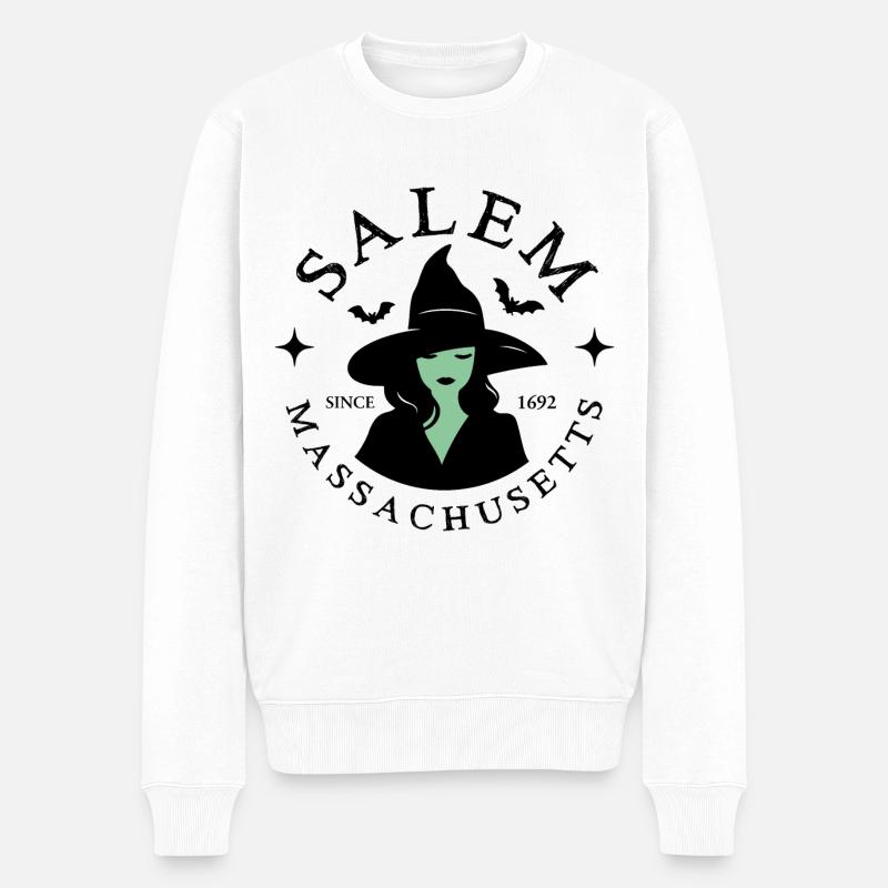 Salem, Hexen-Halloween - Männer Premium Bio Pullover - Weiß