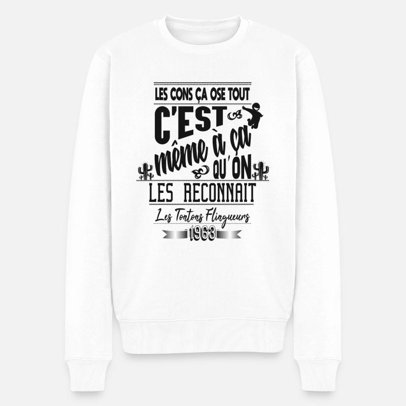 les cons ça ose tout ! V2 - Pull Premium bio Homme - blanc