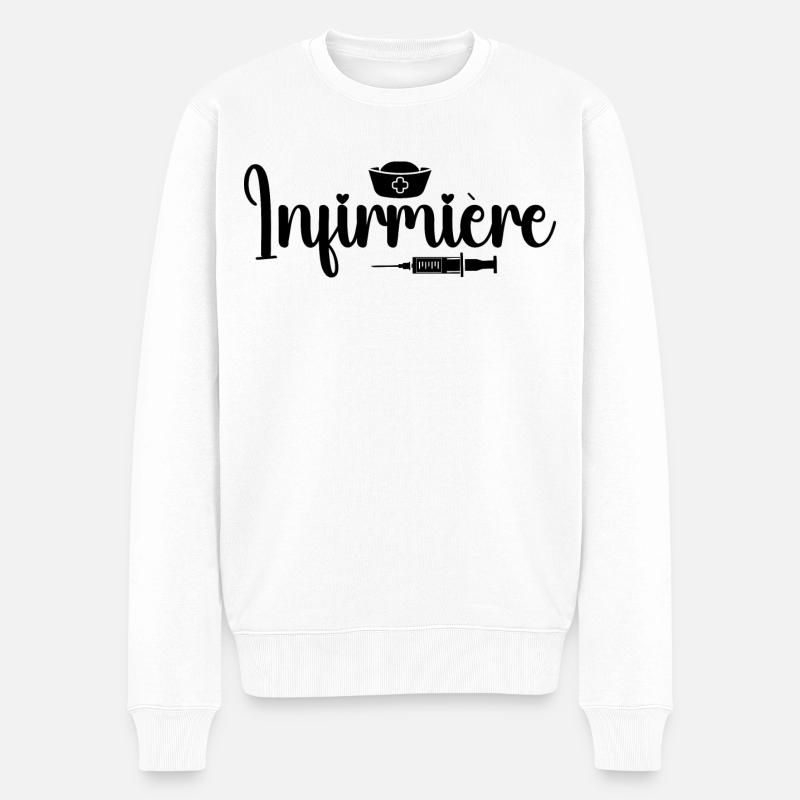 Krankenschwester Geschenk – Krankenschwester - Männer Premium Bio Pullover - Weiß