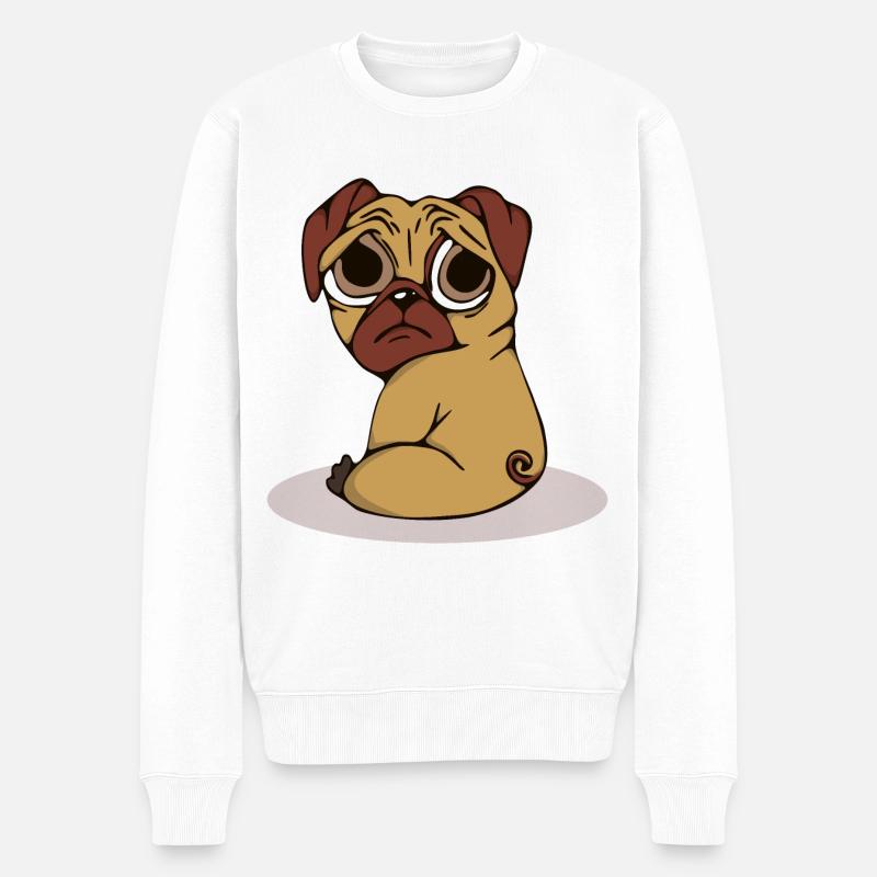 Chien carlin Animal de compagnie - Pull Premium bio Homme - blanc