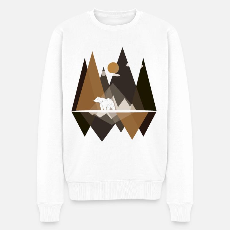 Montagne et ours - Pull Premium bio Homme - blanc